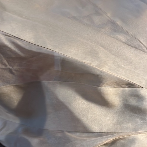 Carmen Marc Valvo Sage Green 100% Silk A Line Pleated Skirt Size 4 - Picture 8 of 8